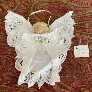 Vintage White Lace Guardian Angel Ornament